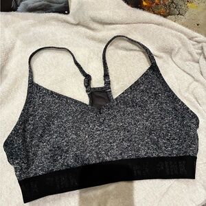 PINK Victoria's Secret Black and Gray Sports Bra